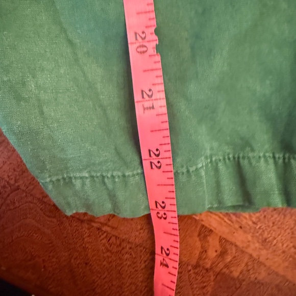 🌿 Zara Linen Blend Slouchy Pants Green Elastic Waist Size L 🌿 - Picture 13 of 13